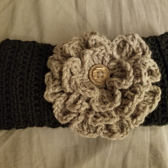Crocheted Flower Earwarmers - Picture 2 of 2